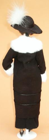 Click to enlarge image  - Lady Marion 17 inch Mold Set - 1910 Black Charmeuse Manteau 