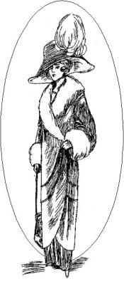 Click to enlarge image 1910 Black Charmeuse Manteau - Pattern # 106